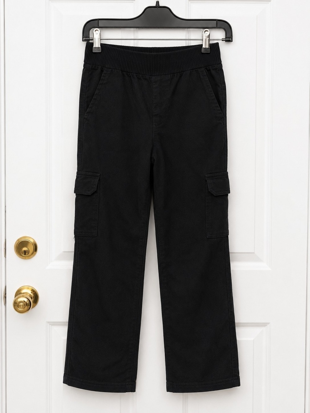 Boys Black Cargo Pants - Picture 4 of 5
